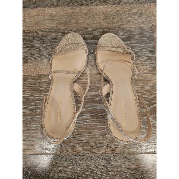 Pella Moda Women's Rooni Mid Heel Gold Strappy Sandal size 11 Sparkly #7 - Picture 4 of 7